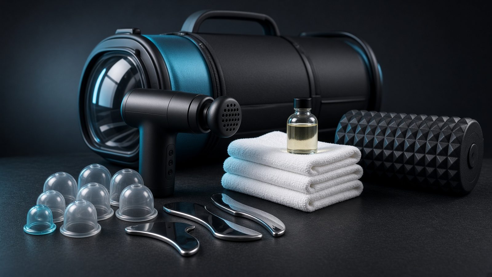 Recovery tools used at ASP: cupping, blading, percussion, HBOT, massage and rolling