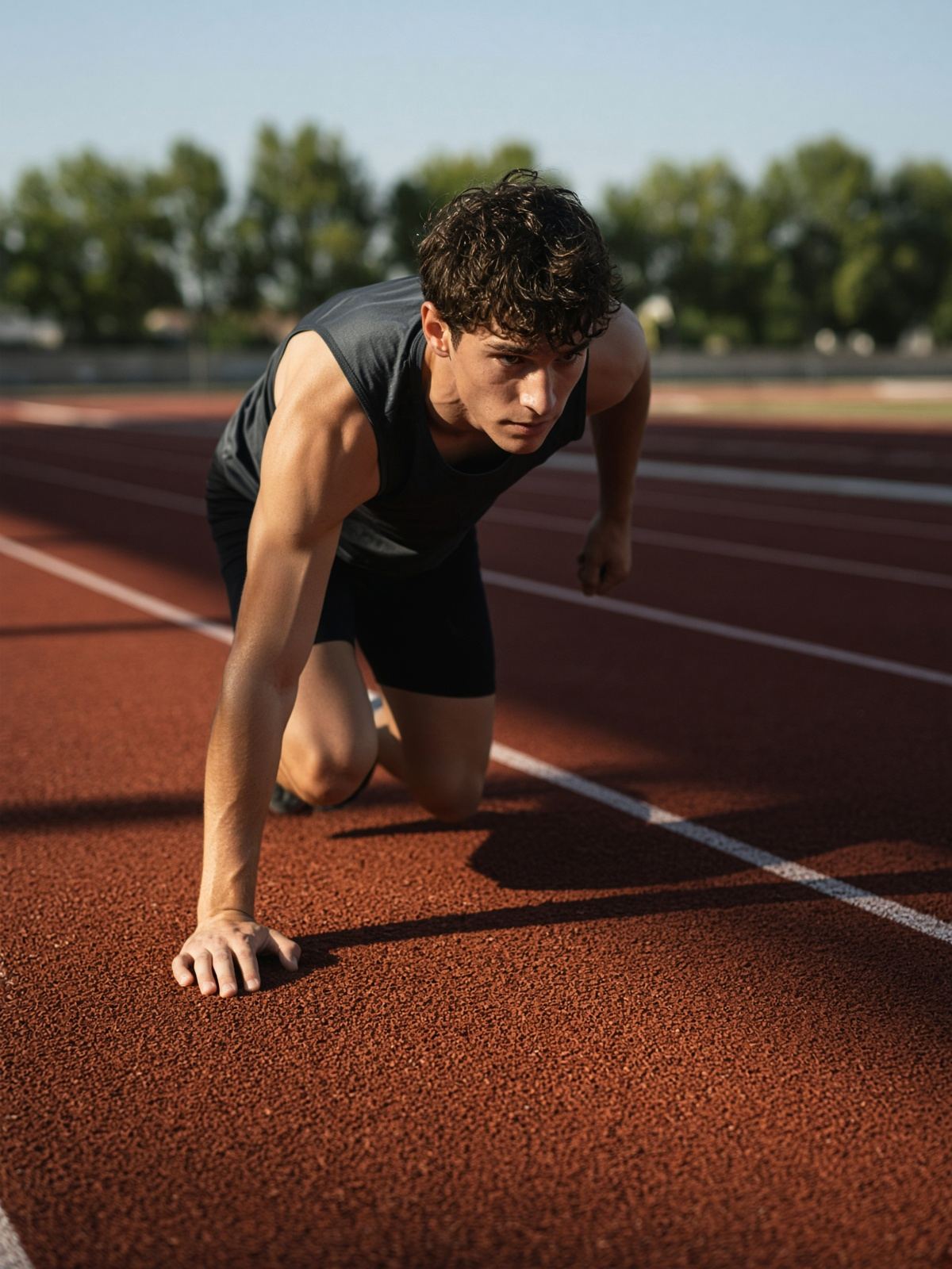 Athlete in a coached acceleration session